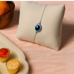 92.5 Sterling Silver Evil Eye Bracelet (Small)