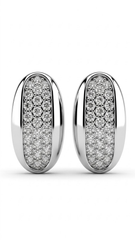 925 Sterling Silver Oval Shape Cubic Zircon Stud