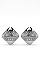925 Sterling Silver Square Cz Studs
