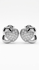 925 Sterling Silver Heart-Shaped Cubic Zirconia Studs Earrings