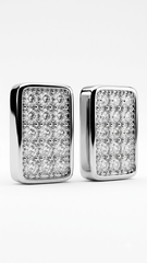 925 Sterling Silver Small Rectangle Shape Cubic Zircon Studs