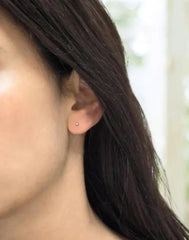 2 mm Gold Plated Piercing Ball 925 Silver Stud Earrings