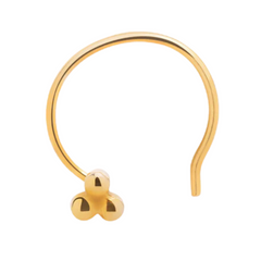 Combo Tiny 3 dots Nose Pin with wire in 92.5 Sterling Silver and Gold Plated for Women and Girls