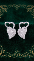 925 Sterling Silver Heart-Shaped Cubic Zirconia Studs Earrings