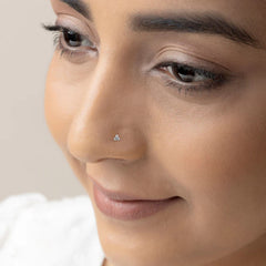Combo Tiny 3 dots Nose Pin with wire in 92.5 Sterling Silver and Gold Plated for Women and Girls