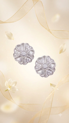 925 Sterling Silver Flower Shape Cubic Zircon Studs