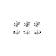 Butterfly Push Backs for Stud Earrings for Women in Sterling Silver - 3 Pairs