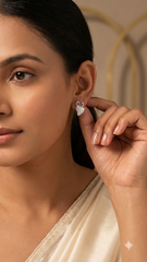 925 Sterling Silver Heart-Shaped Cubic Zirconia Studs Earrings