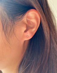 2 mm Gold Plated Piercing Ball 925 Silver Stud Earrings