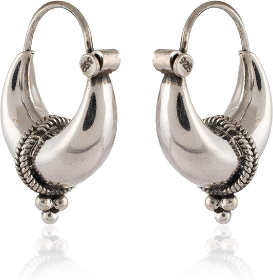 Pure 925 Sterling Silver Unisex Hoop Earrings