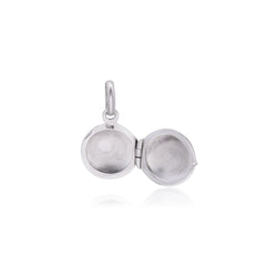 92.5 Sterling Silver Designer Round Photo Locket Pendant - Pendants