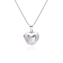 92.5 Sterling Silver Heart Designer Photo Locket Pendant - Pendants