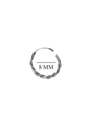 92.5 Sterling Silver Oxidized Nose Rings Hoops Bali - Silver Nose Ring