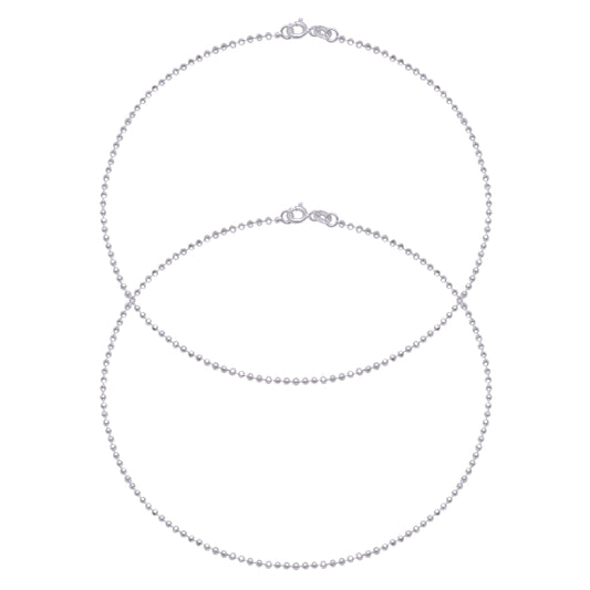 Bead Anklets in 92.5 Sterling Silver