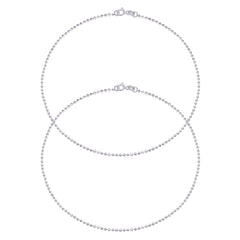 Bead Anklets in 92.5 Sterling Silver