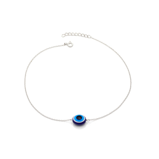 Evil Eye 925 Silver Chain Anklet