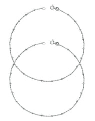 92.5 Sterling Silver Pair of Designer Anklets