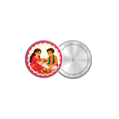 999 pure Silver 0.5 gm colorful UV print Rakhi RakshaBandhan Coin