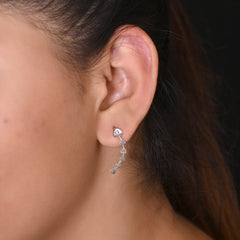 Pair of Ear Climbers Crawlers in 92.5 Silver and White CZ Stones