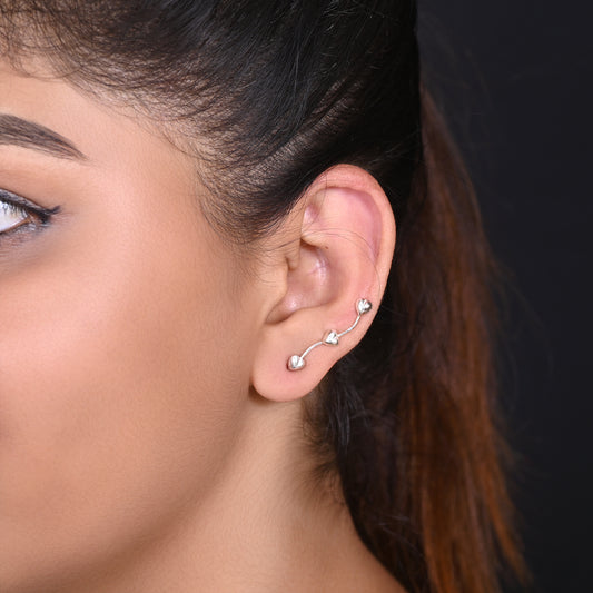 Pair of Ear Climbers Crawlers in 92.5 Silver