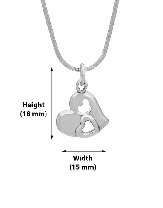 92.5 Sterling Silver Heart Shape Lovely Pendant with Silver Chain