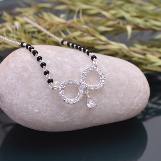 Infinity Pendant Pure 925 Sterling Silver Modern Mangalsutra