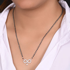 Infinity Pendant Pure 925 Sterling Silver Modern Mangalsutra