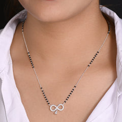 Infinity Pendant Pure 925 Sterling Silver Modern Mangalsutra