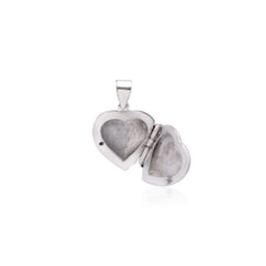 92.5 Sterling Silver Designer Heart Photo Locket Pendant