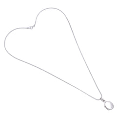 92.5 Sterling Silver Designer Oval Photo Locket Pendant