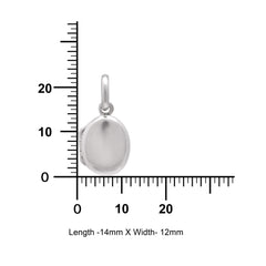 92.5 Sterling Silver Designer Oval Photo Locket Pendant