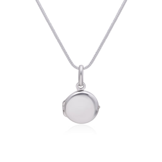 92.5 Sterling Silver Designer Round Photo Locket Pendant