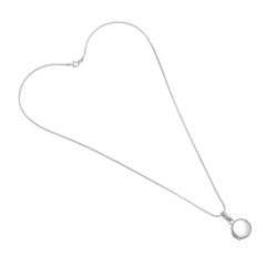 92.5 Sterling Silver Designer Round Photo Locket Pendant