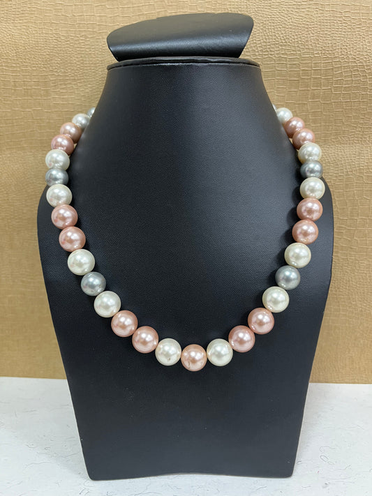 Handmade Simulated Pastel Pearl Designer Adjustable Mala Single Strand