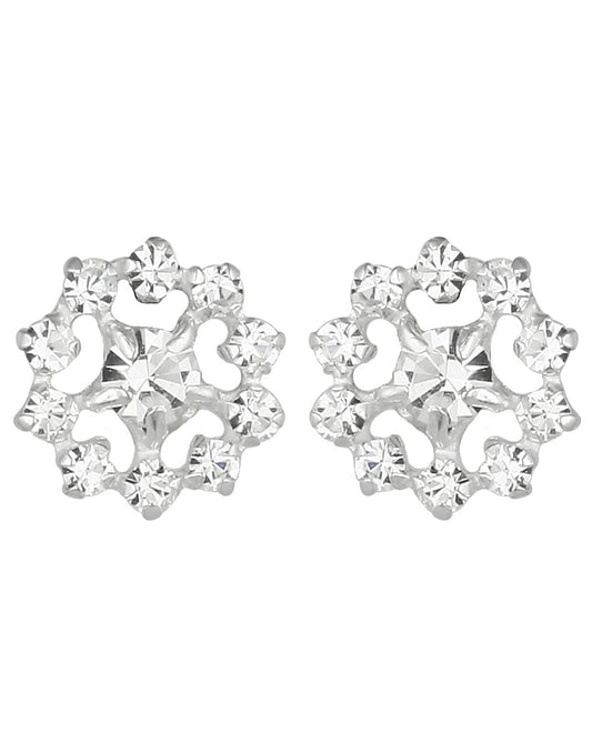 92.5 Silver and Cubic Zirconia Stud Earrings