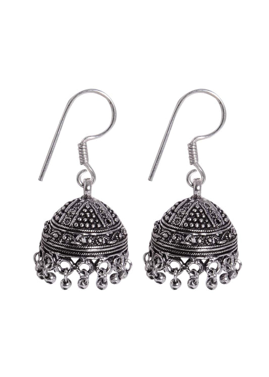 Cute pair of Traditional Jhumki in Silver Alloy High Finish