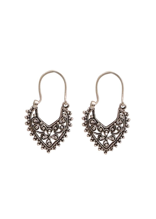 Stunning pair of Ethnic Jhumkis in Silver Alloy High Finish