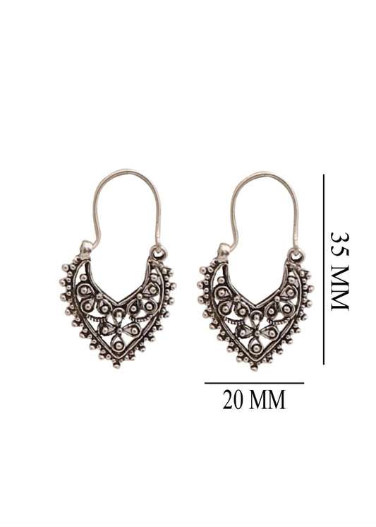 Stunning pair of Ethnic Jhumkis in Silver Alloy High Finish