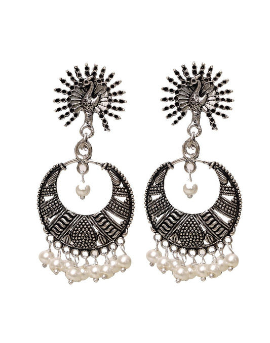 Cute pair of Traditional Jhumki in Silver Alloy High Finish