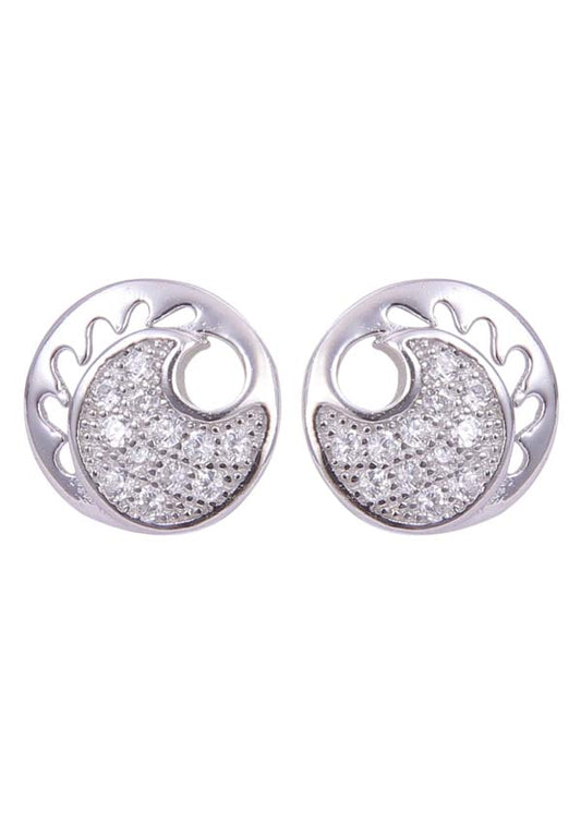 925 Sterling Silver Cute and Trendy Pair of Cubic Zircon Stud Earrings