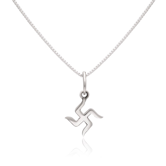 Swastik Pendant with Chain 92.5 Silver for Kids Girls Boys