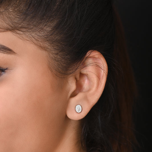 Oval Pendant and Earring Mangalsutra Set in Pure 925 Sterling Silver