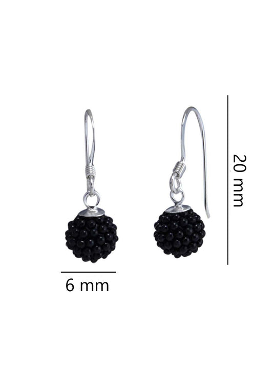 Designer Round Turquoise Micro Pearl Ball with 925 Sterling Silver Ear Wire