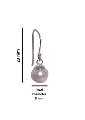925 Sterling Silver Pair of Pearl Earrings