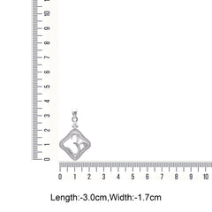 OM 92.5 Sterling Silver Unisex Religious Pendant with CZ Stones