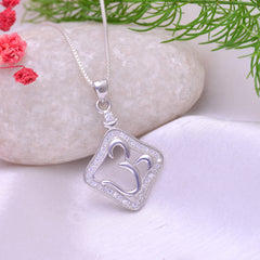OM 92.5 Sterling Silver Unisex Religious Pendant with CZ Stones