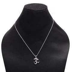 OM 92.5 Sterling Silver Unisex Religious Pendant with Cz Stones
