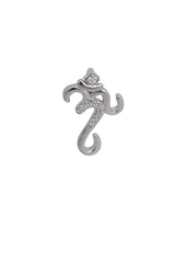 92.5 Sterling Silver OM Unisex Religious Pendant with Cz Stones