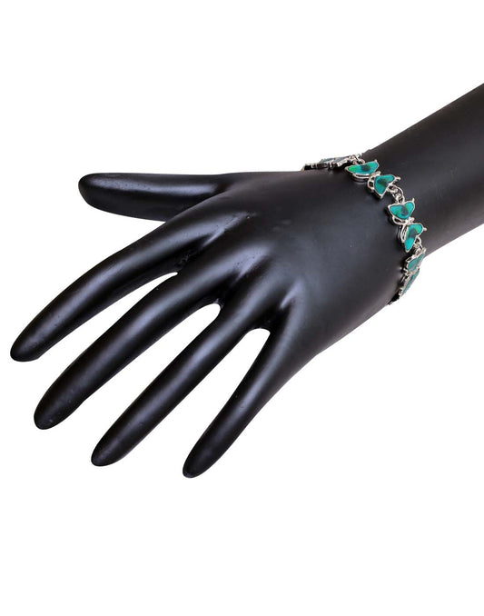 Handmade Butterfly Bracelet in Silver Alloy