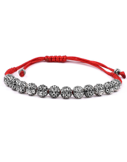 Handmade Beaded Silver Alloy Bracelet